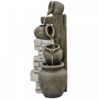 Outsunny Wine Jars Waterfall Fountain 4-tier Outdoor Fountain Water Feature