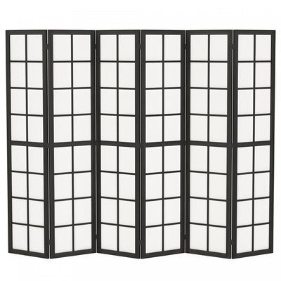 HOMCOM 6 Panel Room Divider, 5.6 ft Folding Privacy Screen, Black