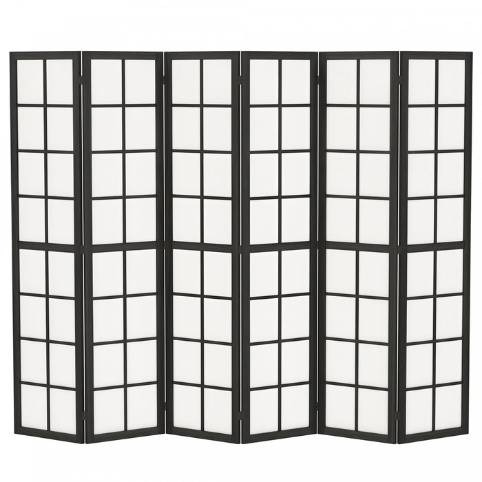 HOMCOM 6 Panel Room Divider, 5.6 ft Folding Privacy Screen, Black