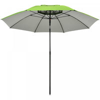Outsunny 6.6ft Arced Beach Umbrella, Outdoor Umbrella With Carry Bag, Green