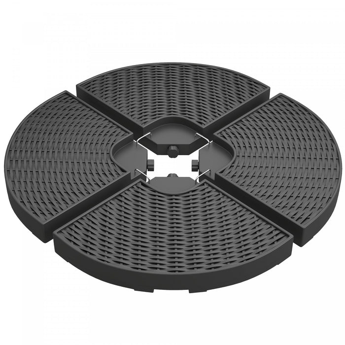 Outsunny Water or Sand Filled Banana Umbrella Base Weights W/ Wicker Effect