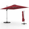 Costway 10 FT Patio Cantilever Umbrella Outdoor Aluminum Hanging Offset Umbrella w/ 360° Rotation Red