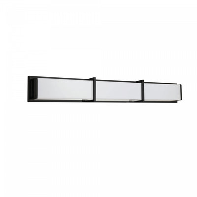 Dainolite Winston Vanity Light 50w Matte Black Light White Acrylic Diffuser Lamp|Lumière de coiffeuse Winston de Dainolite en acrylique blanc qui diffuse la lumière, avec fini noir mat et ampoule de 50 W