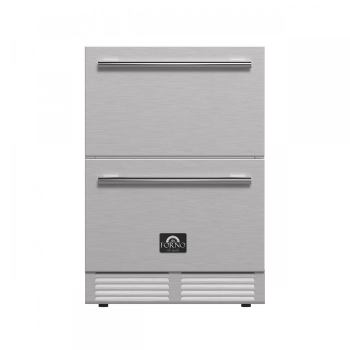 Forno Como 24-Inch Drawer Refrigerator, Stainless Steel, Outdoor/Indoor, 4.87 cu.ft. - FDROD1611-24S