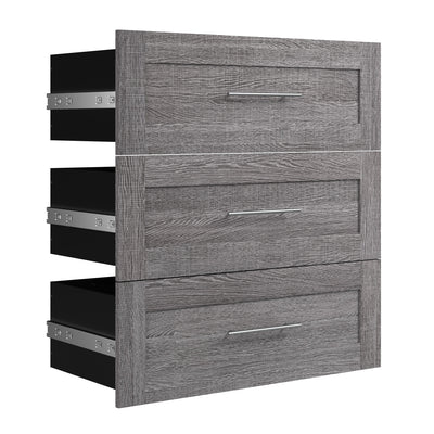 Bestar Pur 3 Drawer Set for 36 W Closet Organizer - Bark Grey|Ensemble de 3 tiroirs Pur de Bestar pour organisateur de garde-robe de 36 po (L) - gris écorce