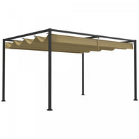 Outsunny 10' X 7' Patio Pergola With Retractable Canopy, Khaki