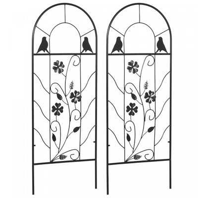 Outsunny Garden Trellis With Birds For Climbing Plants, 2 Pack, 39" Tall|Outsunny Lot De 2 Treillis De Jardin Pour Plantes Grimpantes, 39" De Haut
