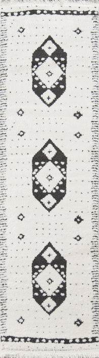 Lyra Contemporary 2'3\" x 7'6\" Runner Rug in Ivory Indoor Area Rug