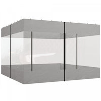 Outsunny Pergola Curtains With Large Windows For 10' X 10' Pergola, 4 Pack