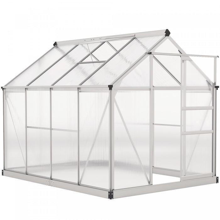 Outsunny Greenhouse, Walk-in Hot House, Clear Pc Board With Sliding Door