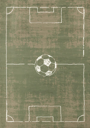 Forte Kids Soccer Playing Field Area Rug - 5'3