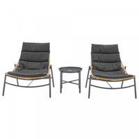 Sunset Modern 3-Piece Conversation Set in Gray 