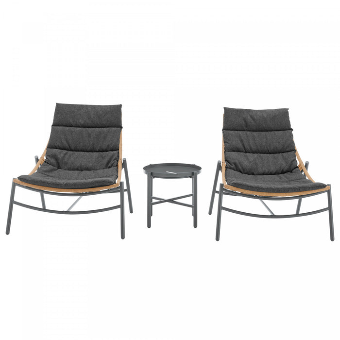Sunset Modern 3-Piece Conversation Set in Gray