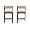 Patricia Modern Wood Upholstered Counter Stool in Linen - Set of 2