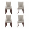 Connie Modern Vegan Leather and Velvet Wood Dining Chair in Light Gray - Set of 4