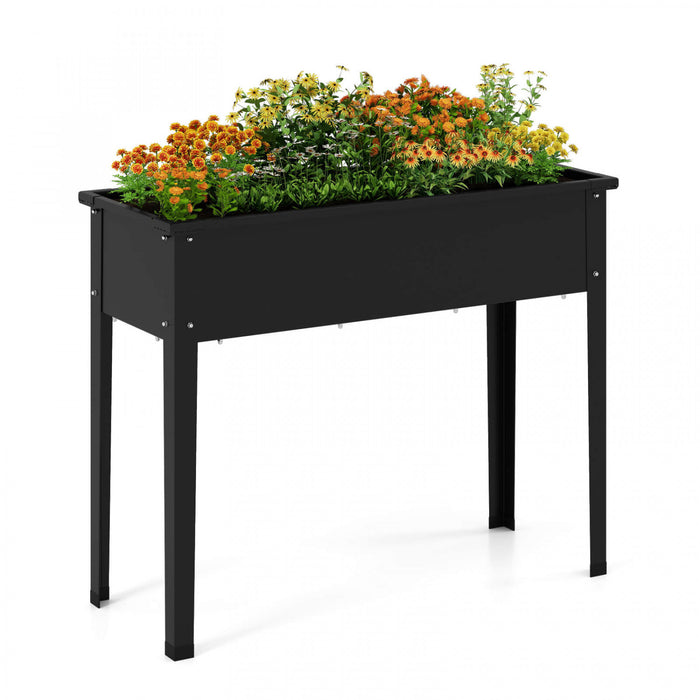 Costway Raised Garden Bed Elevated Metal Planter Box With Legs Drainage Holes Gardening Box