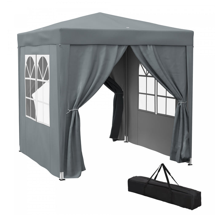 Outsunny 6.6'x6.6' Pop Up Canopy Tent For Outdoor, Garden, Patio, Grey