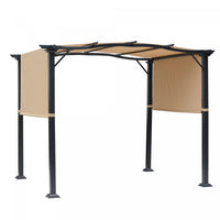 Outsunny 10' X 8' Outdoor Retractable Pergola Garden Gazebo With Two Adjustable Side Canopy Overhead