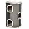 PawHut 4-Story Barrel Shaped Cat Condo, 29\" Large Cat House for Indoor with Scratching Surface, Removable Soft Top Plush Bed, 3 Hideaways, Kitty Cave Bed Furniture for Kittens