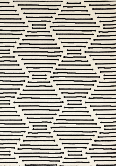 Forte Black White Stripes Area Rug - 7'9" x 10'6"|Carpette Forte noire et blanche à motif de rayures - 7 pi 9 po x 10 pi 6 po