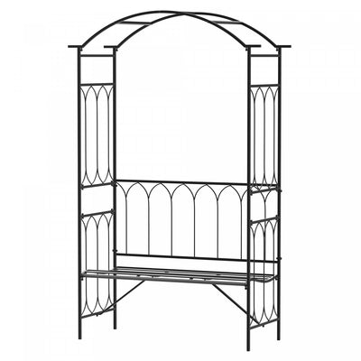 Outsunny 80" Tall Fairy Garden Arbor Arch With Bench