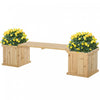 Outsunny Raised Garden Bed Plant Stand Wooden Garden Planter & Bench Combination Garden Raised Bed For Patio Park, 69.25