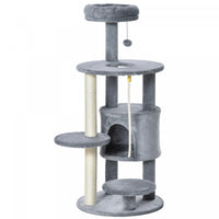 Pawhut Cat Tree For Indoor Cats, 44 Inches Multi-level Cat Tower, Climbing Activity Center With Jute
