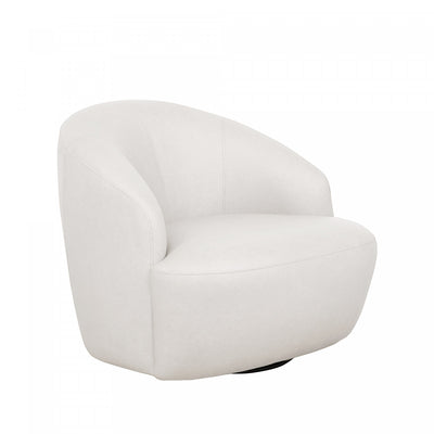 Lukas Contemporary Modern Upholstered Swivel Accent Chair in Cream | Fauteuil d’appoint pivotant moderne contemporain Lukas, rembourre, couleur creme