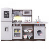 Costway Kids Kitchen Playset With Realistic Lights & Sounds Ice Maker Stoves Sink Oven