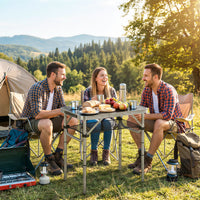 Outsunny 2ft Folding Camping Table, Picnic Table with Storage Layer, Black