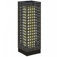 Outsunny Wicker Solar Floor Lamp, Solar Powered Outdoor Lamp with Auto On/Off LED Lights, IP44 Waterproof, Decorative Outdoor Solar Lantern for Patio, Porch, Pathway, Grey