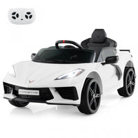Costway 12v Electric Kids Ride On Car With Remote Control Wireless Connection Lights White