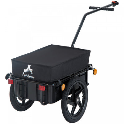Aosom Multi-functional Bicycle Cargo Trailer Steel Large Bike Luggage Cart Carrier Black|Aosom Multi-functional Bicycle Cargo Trailer Steel Large Bike Luggage Cart Carrier Black (en Anglais