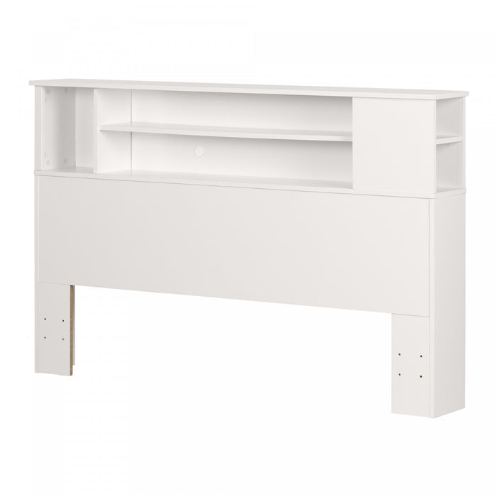 Vito Bookcase Headboard With Storage - Pure White 