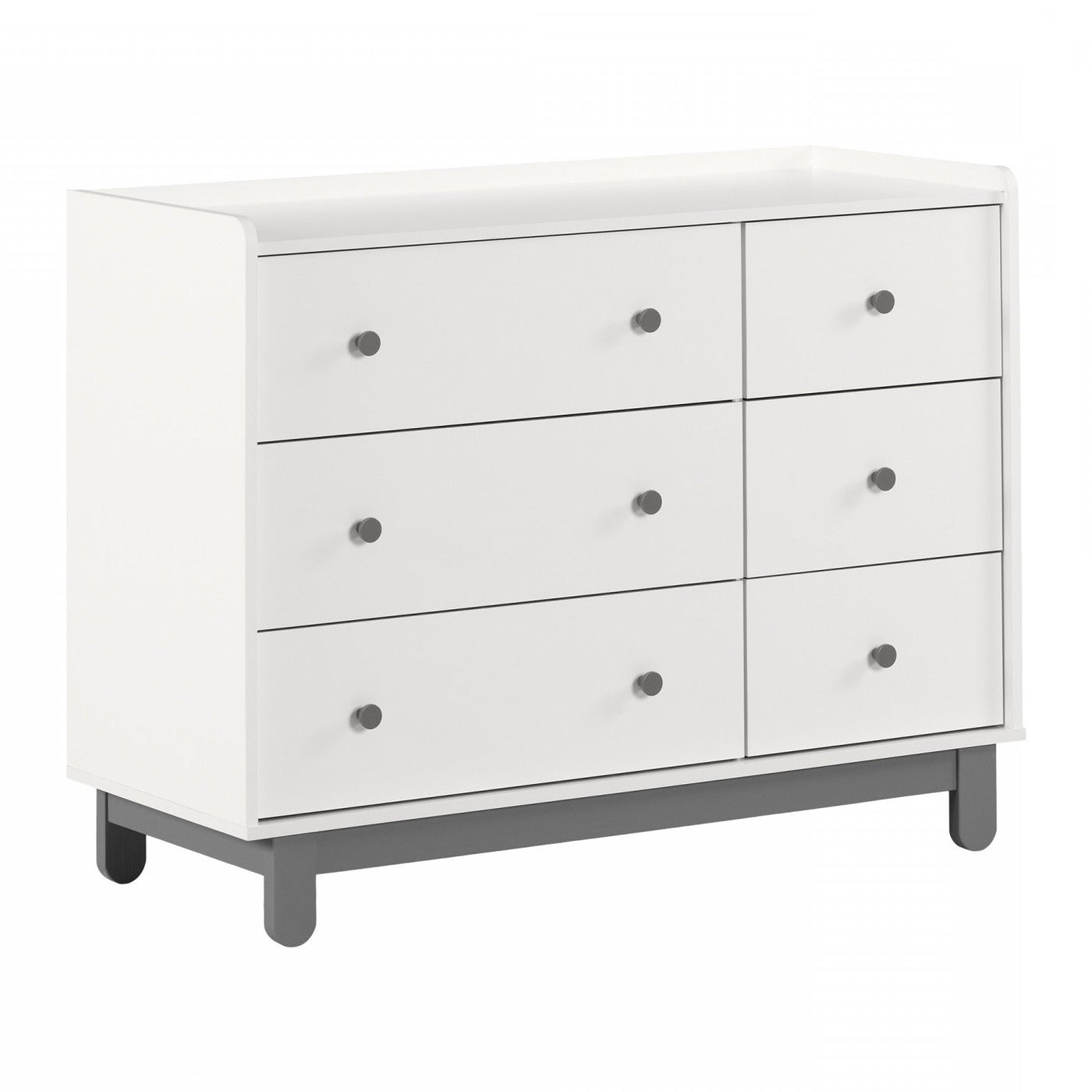Bebble Six Drawer Double Dresser Soft Grey White The Brick