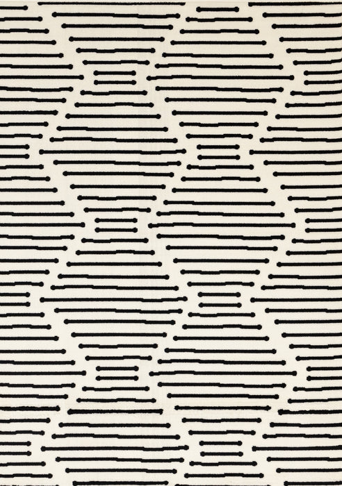 Forte Black White Stripes Area Rug - 2'7\" x 4'11\"