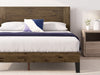 Tonja Wood Platform Bed with Headboard in Brown - King Size | Tonja lit plateforme en bois avec tête de lit brun - Très grand
