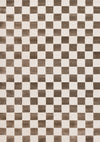 Leopold Checkered Brown White Geometric Area Rug - 7'10\" x 10'6\"