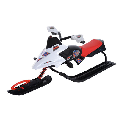 Soozier Snow Racer Sleds For Kids With Padded Rubber Seat, Snow Motor With Wind Shield Handle And An|Soozier Motoneige Exterieur Hiver Ski Doo Neige Course Luge De Pointe Amusement Enfant