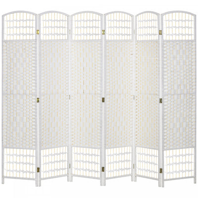 Homcom 6 Panel Folding Room Divider 5.6 Ft Privacy Screen|Homcom Separateur De Piece Pliable A 6 Panneaux De 5,6 Pi