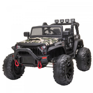 Aosom 12v Battery-powered Kids Electric Ride On Police Car 2-seater Suv Truck Toy With Parental Remote Control, Camouflage