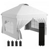 Outsunny 10' X 10' Outdoor Pop Up Canopy Tent With 4 Sidewalls, White