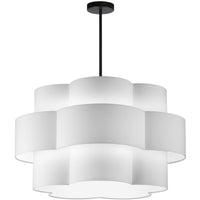 Dainolite Phlox 4 Light Chandelier Matte Black White Shade Lamp