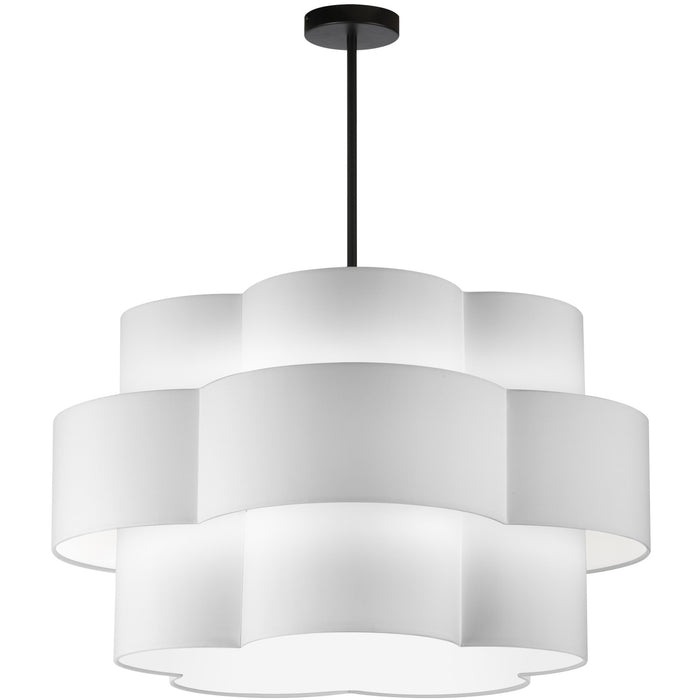 Dainolite Phlox 4 Light Chandelier Matte Black White Shade Lamp