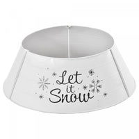 Homcom 26 Inch Metal Christmas Tree Collar, Xmas Tree Base Cover, White