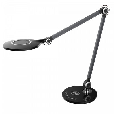 Dainolite Alina Desk Lamp 10w Black/Brushed Aluminum Finish|Lampe de bureau Alina de Dainolite avec fini noir et aluminium brossé et ampoule de 10 W