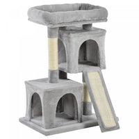 Pawhut Plush Cat Tree Tower Activity Center With Sisal Scratching Post Scratching Board Perch Condo,