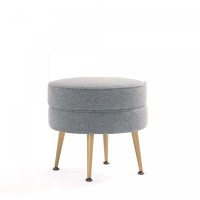 Bailey Mid-Century Modern Upholstered Accent Ottoman in Gray | Pouf d’appoint Bailey style milieu du siecle moderne en tissu gris