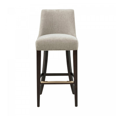 Beever Modern Wood Upholstered Chenille Barstool in Taupe | Tabouret de bar moderne en bois Beever avec revetement en chenille taupe
