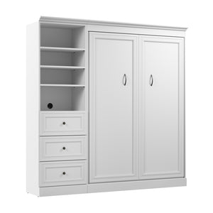 Bestar Versatile Full Murphy Bed Closet Organizer with Drawers (84 W) - White